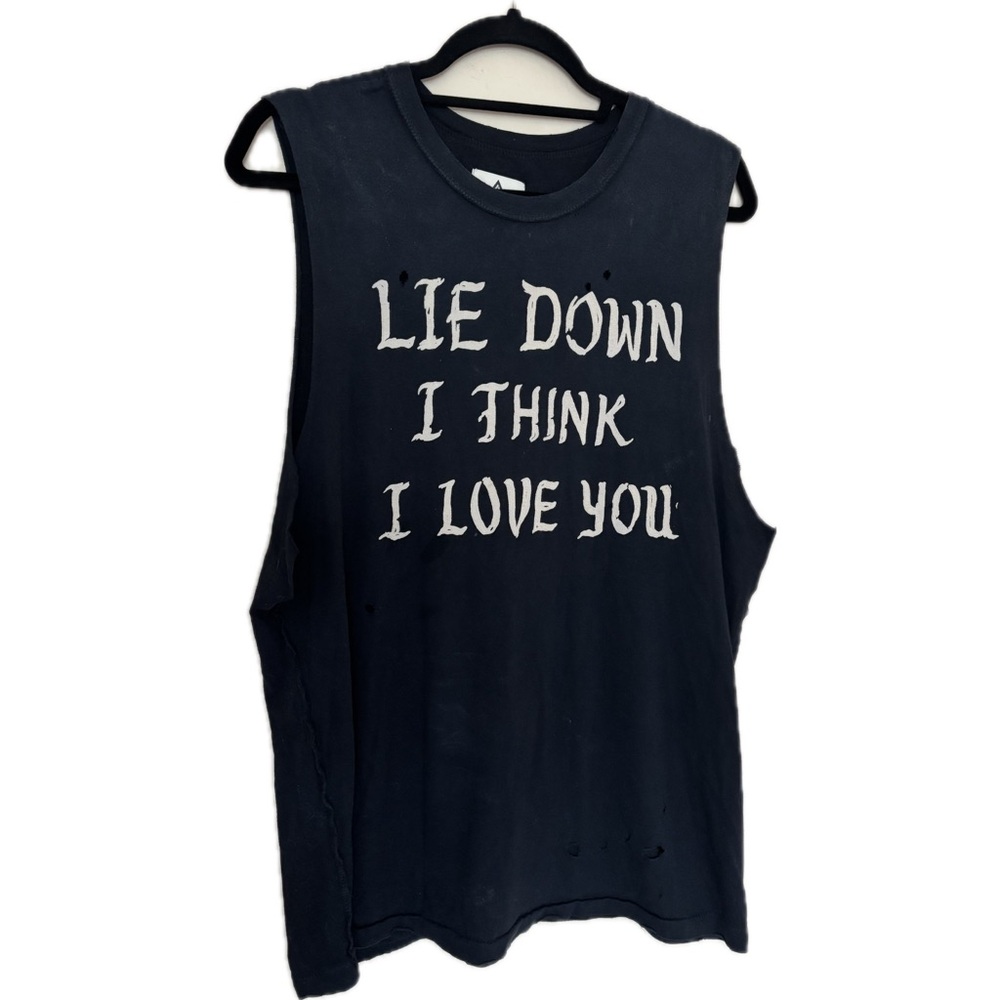 UNIF - “Lie Down I Think Love You” distressed tank - Whitesnake - S